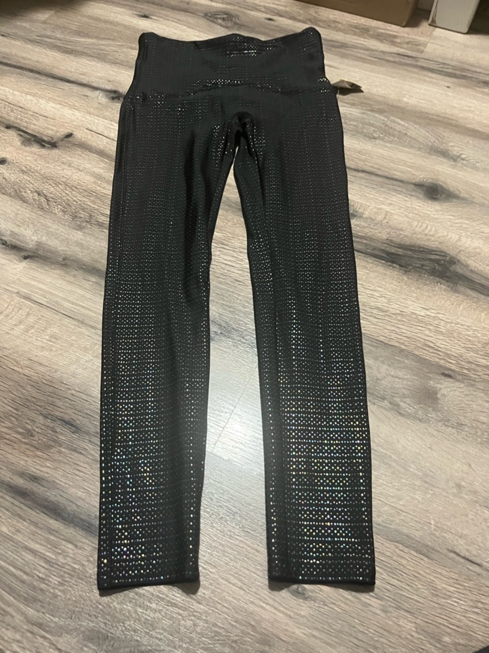 SPANX Black irridescent sparkle  Seamless High-Waist Leggings